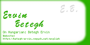 ervin betegh business card